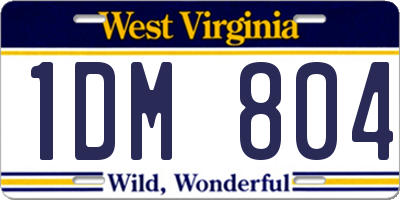 WV license plate 1DM804