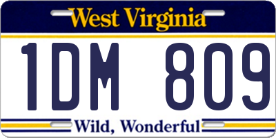 WV license plate 1DM809