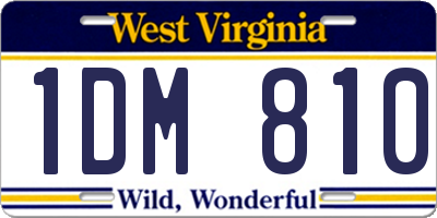 WV license plate 1DM810