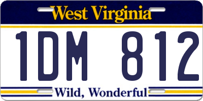 WV license plate 1DM812