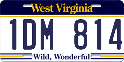 WV license plate 1DM814