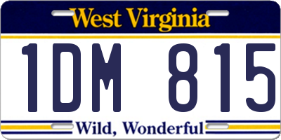WV license plate 1DM815
