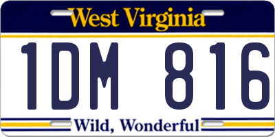 WV license plate 1DM816