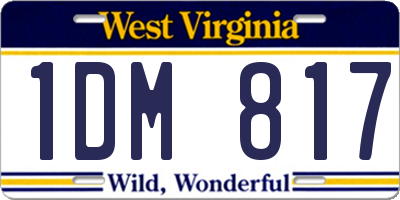 WV license plate 1DM817