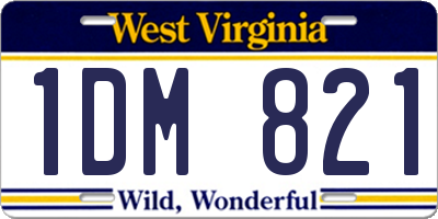 WV license plate 1DM821