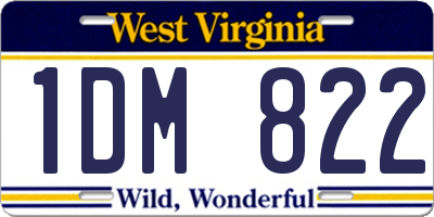 WV license plate 1DM822