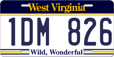 WV license plate 1DM826