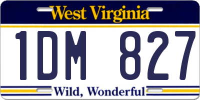 WV license plate 1DM827