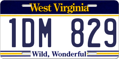 WV license plate 1DM829