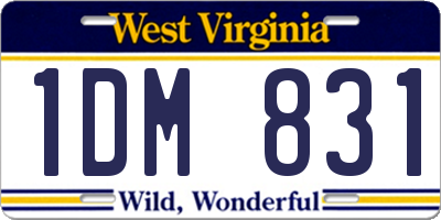 WV license plate 1DM831