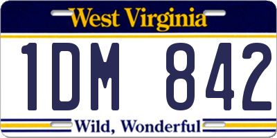 WV license plate 1DM842