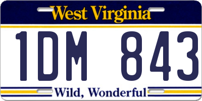WV license plate 1DM843