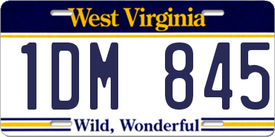 WV license plate 1DM845