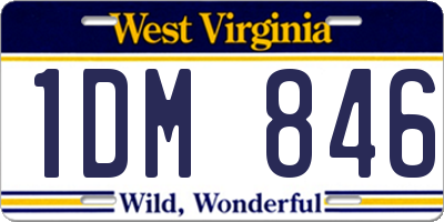WV license plate 1DM846