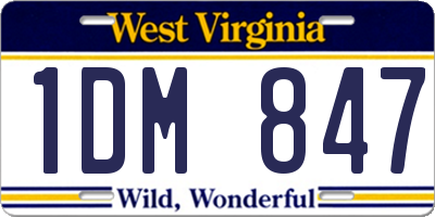 WV license plate 1DM847