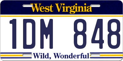WV license plate 1DM848