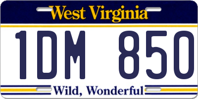 WV license plate 1DM850