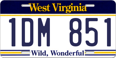 WV license plate 1DM851