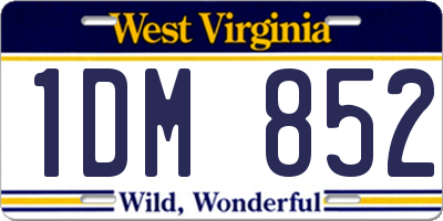 WV license plate 1DM852