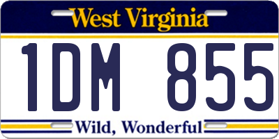 WV license plate 1DM855