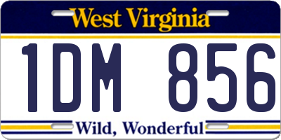 WV license plate 1DM856