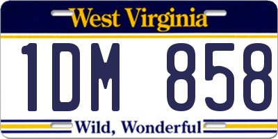 WV license plate 1DM858