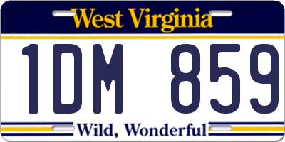 WV license plate 1DM859