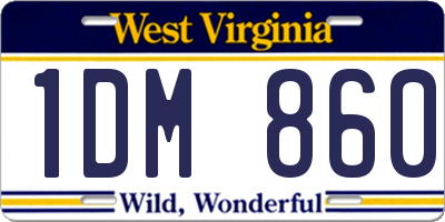 WV license plate 1DM860