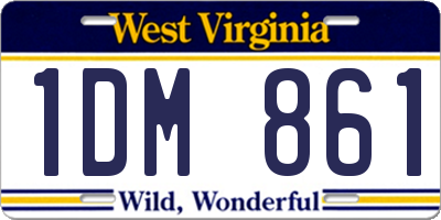 WV license plate 1DM861