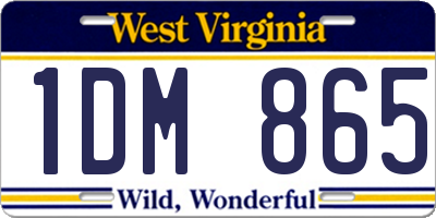 WV license plate 1DM865