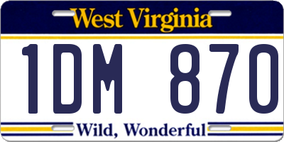 WV license plate 1DM870