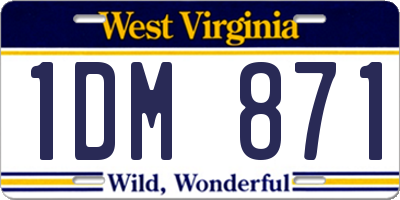 WV license plate 1DM871