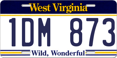 WV license plate 1DM873