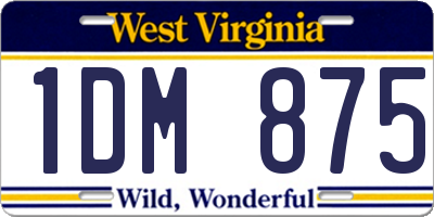 WV license plate 1DM875