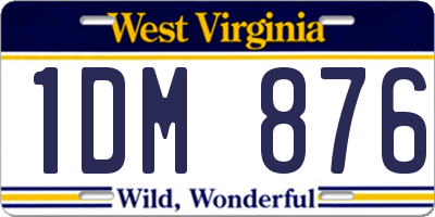 WV license plate 1DM876
