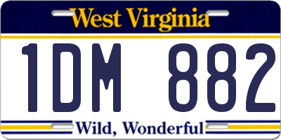 WV license plate 1DM882