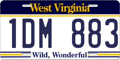 WV license plate 1DM883