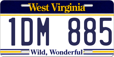 WV license plate 1DM885