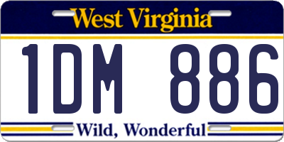 WV license plate 1DM886