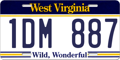 WV license plate 1DM887