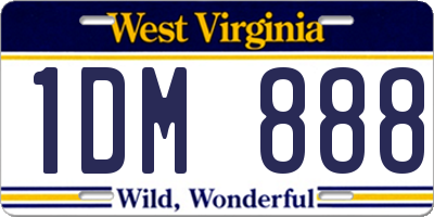 WV license plate 1DM888