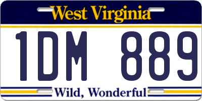 WV license plate 1DM889