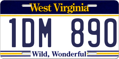 WV license plate 1DM890