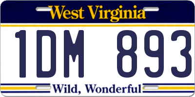 WV license plate 1DM893