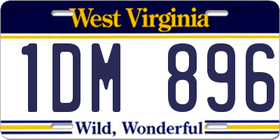 WV license plate 1DM896