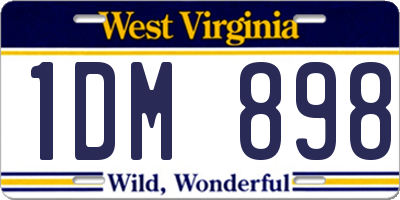 WV license plate 1DM898