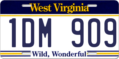 WV license plate 1DM909