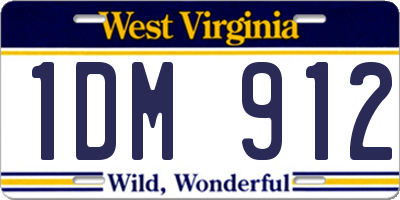 WV license plate 1DM912