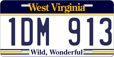 WV license plate 1DM913