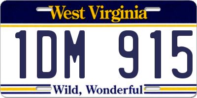 WV license plate 1DM915
